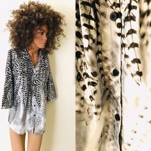 SALE!  CREATION L Feather Print Blouse Size 6